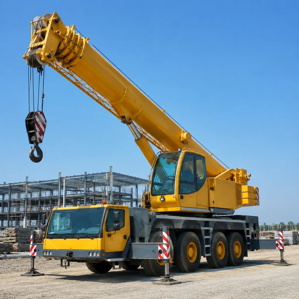 Mobile crane rental in Abu Dhabi, UAE by Atlas Power Transport for construction, industrial lifting, and heavy equipment projects.
