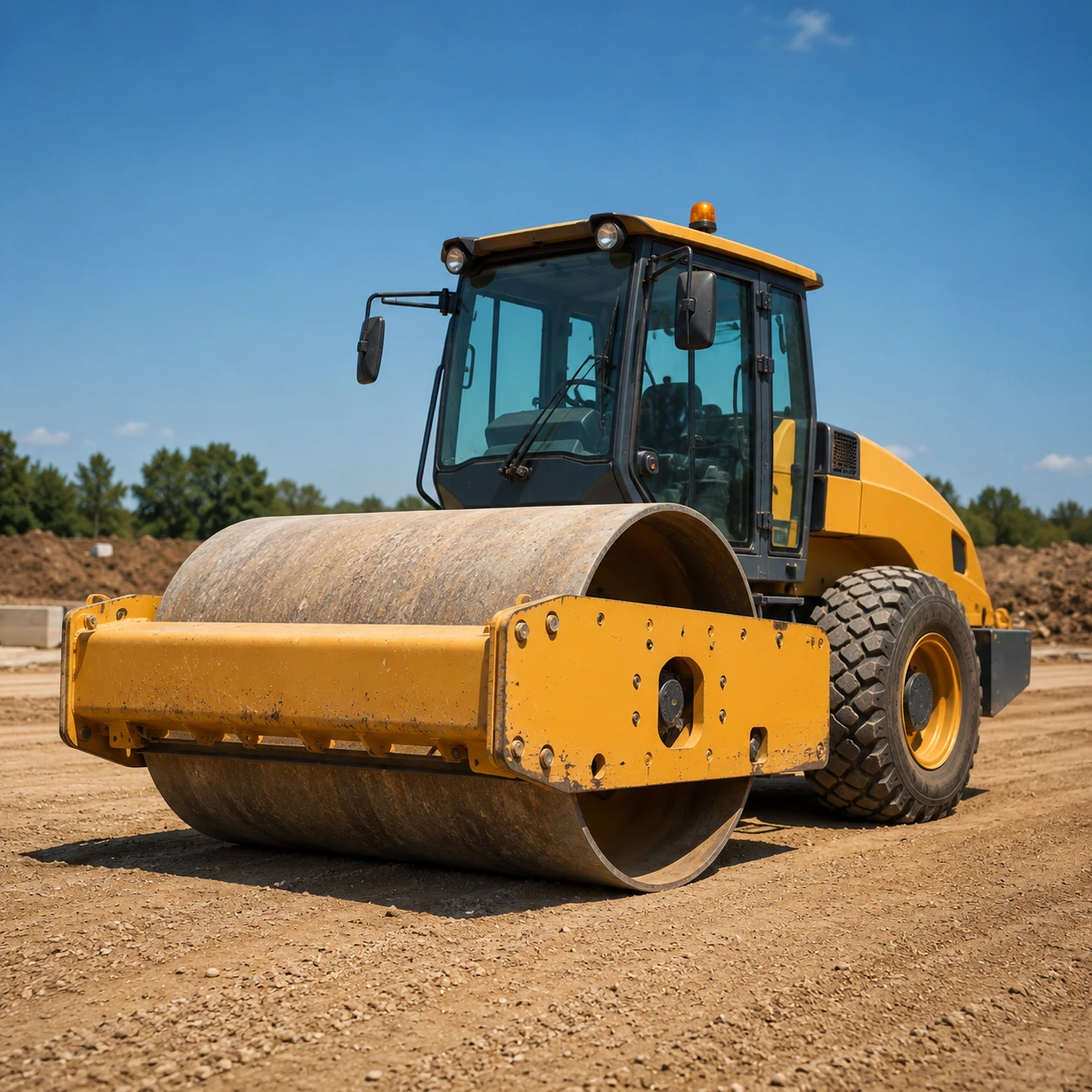 Road roller rental for road construction and compaction projects in the UAE