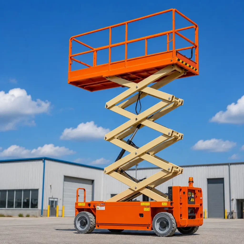 Scissor lift rental in the UAE by Atlas Power Transport and Machinery Rent for construction, warehouse operations, facility maintenance, industrial work, and elevated access projects.