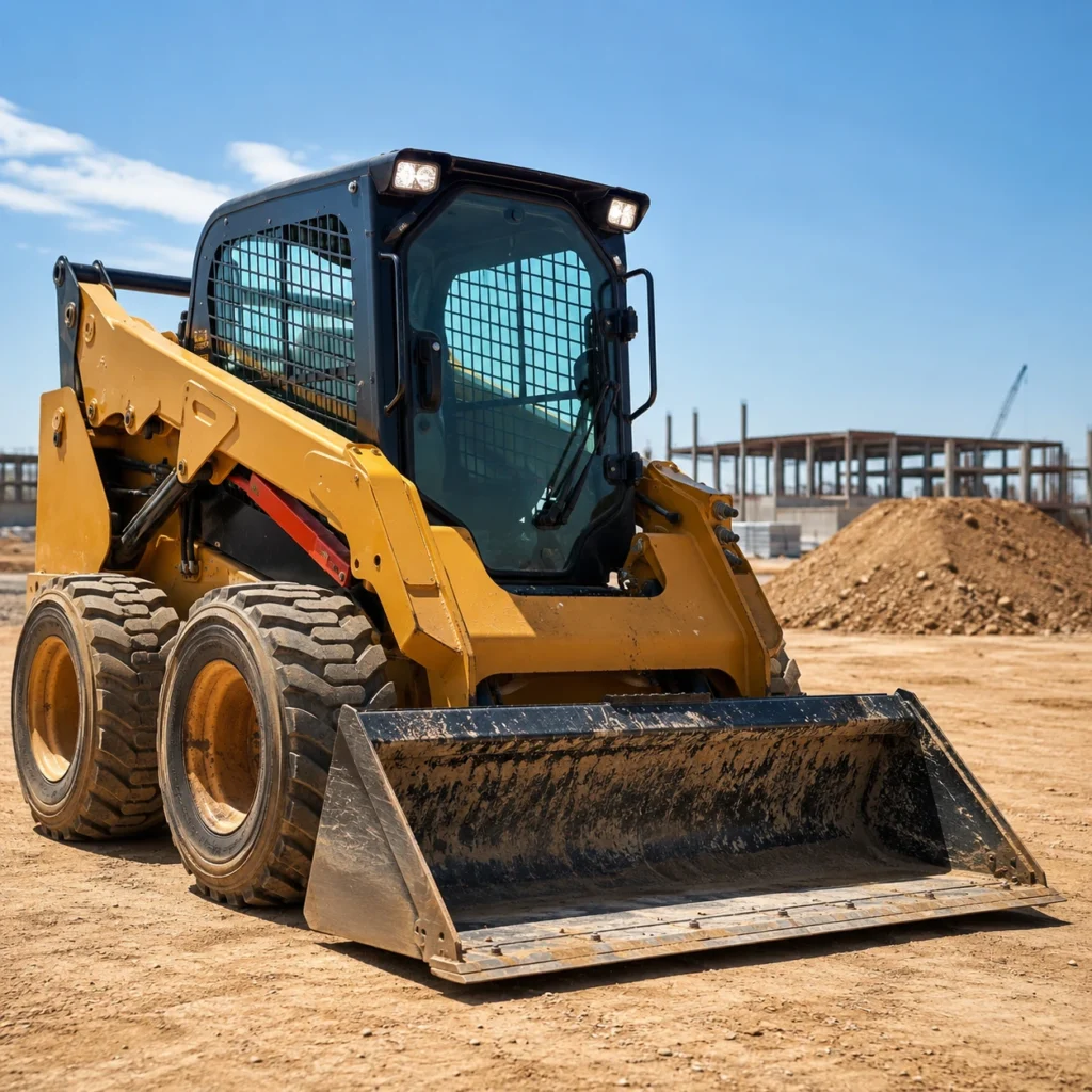 Skid steer loader rental in the UAE by Atlas Power Transport and Machinery Rent for construction, landscaping, material handling, demolition, and site preparation projects.