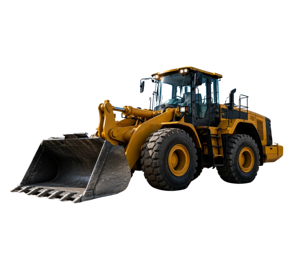 Wheel loader loading construction materials at a UAE construction project
