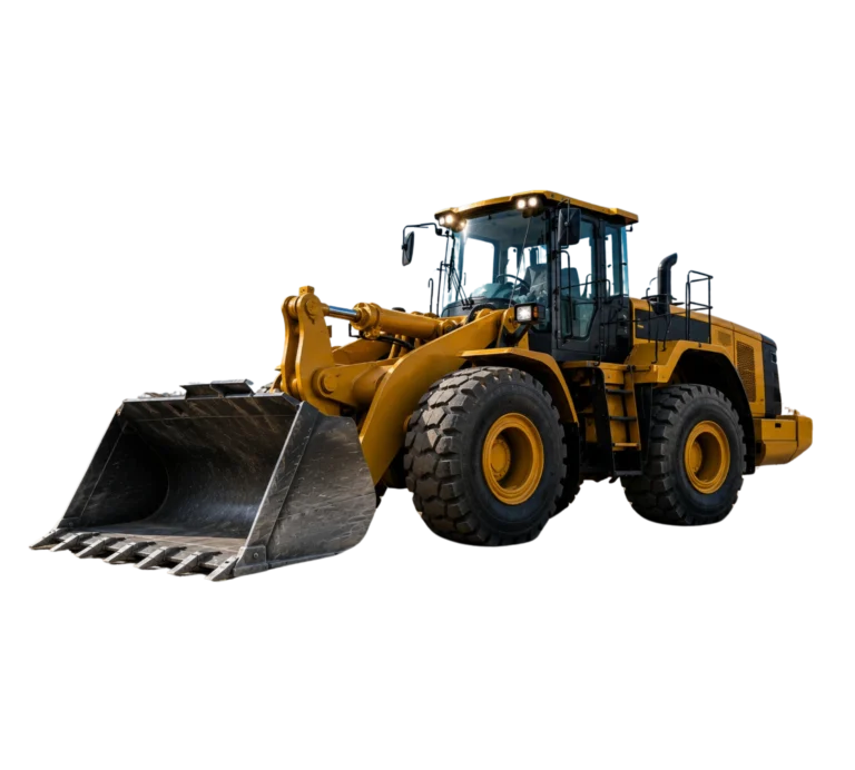 Wheel loader loading construction materials at a UAE construction project