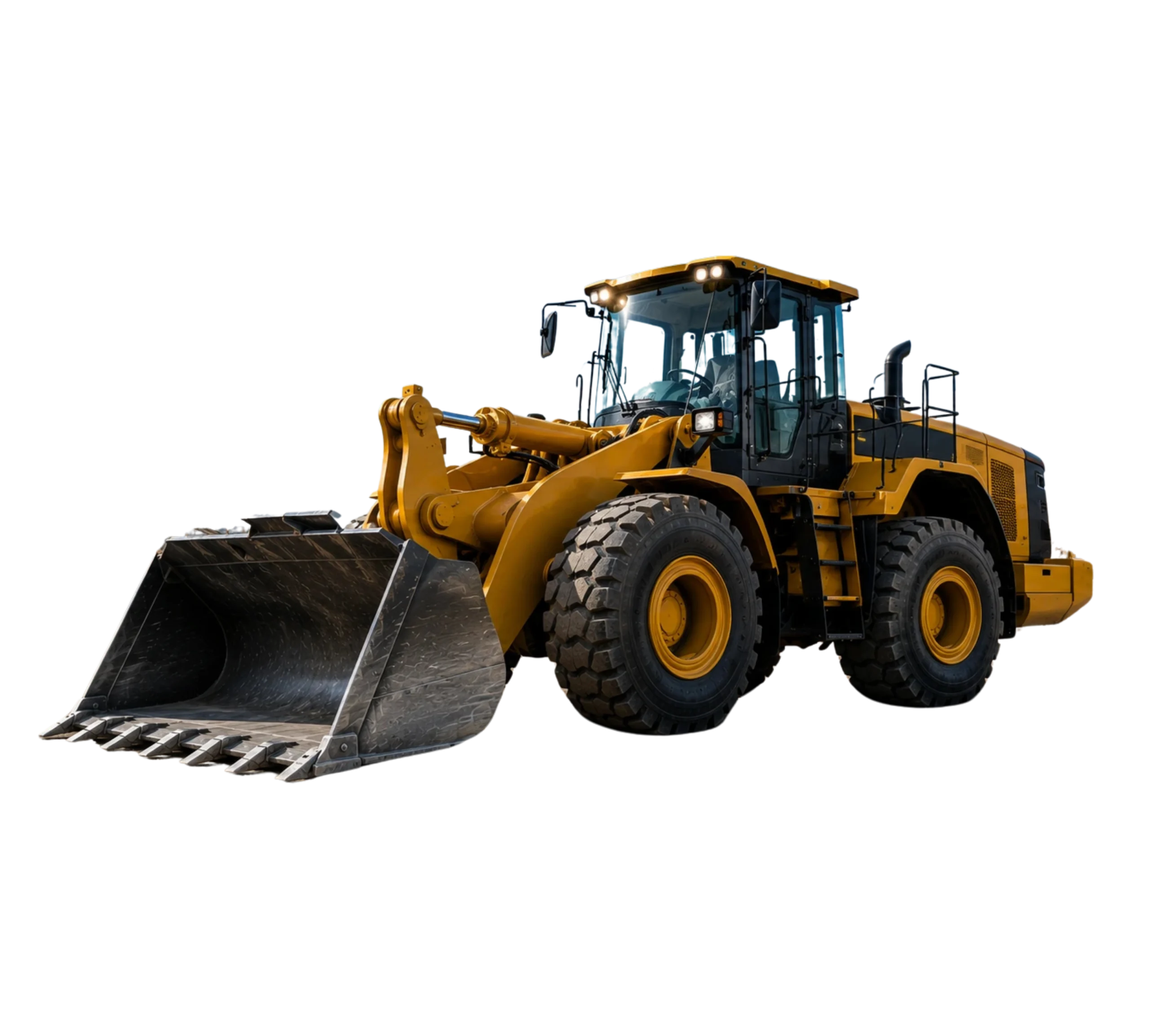 Wheel loader loading construction materials at a UAE construction project
