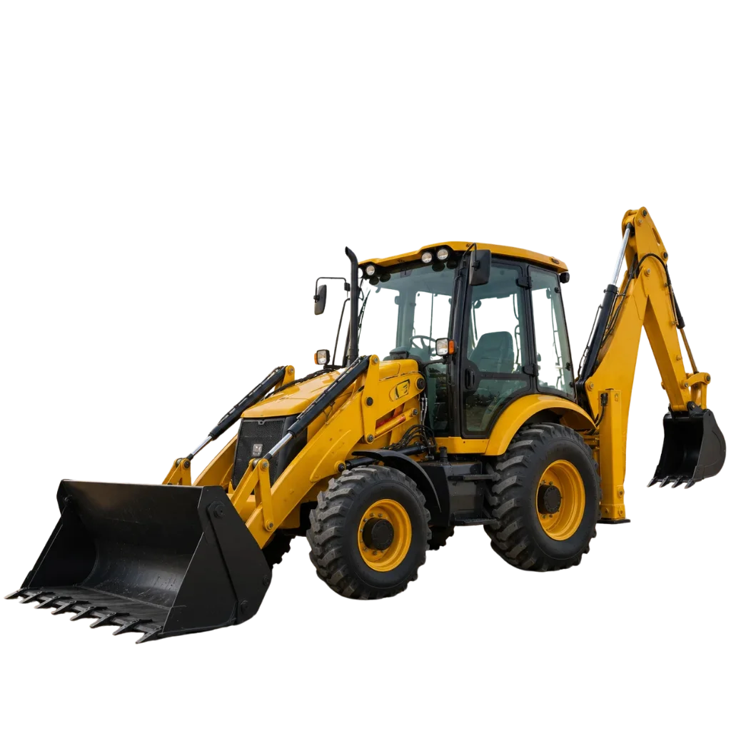 Backhoe loader working on construction project in UAE