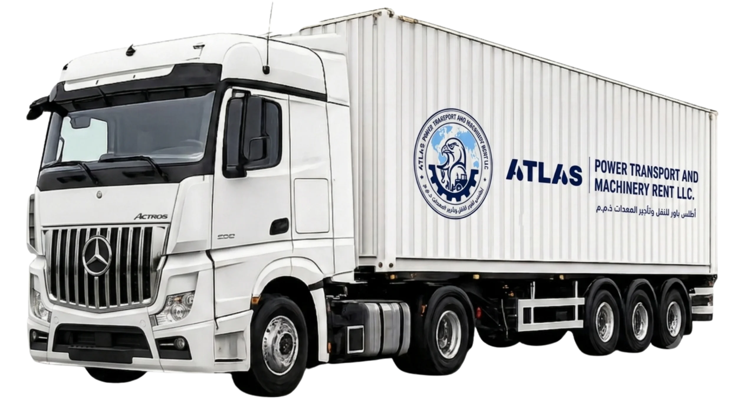 Flatbed container truck supporting container transportation across the UAE