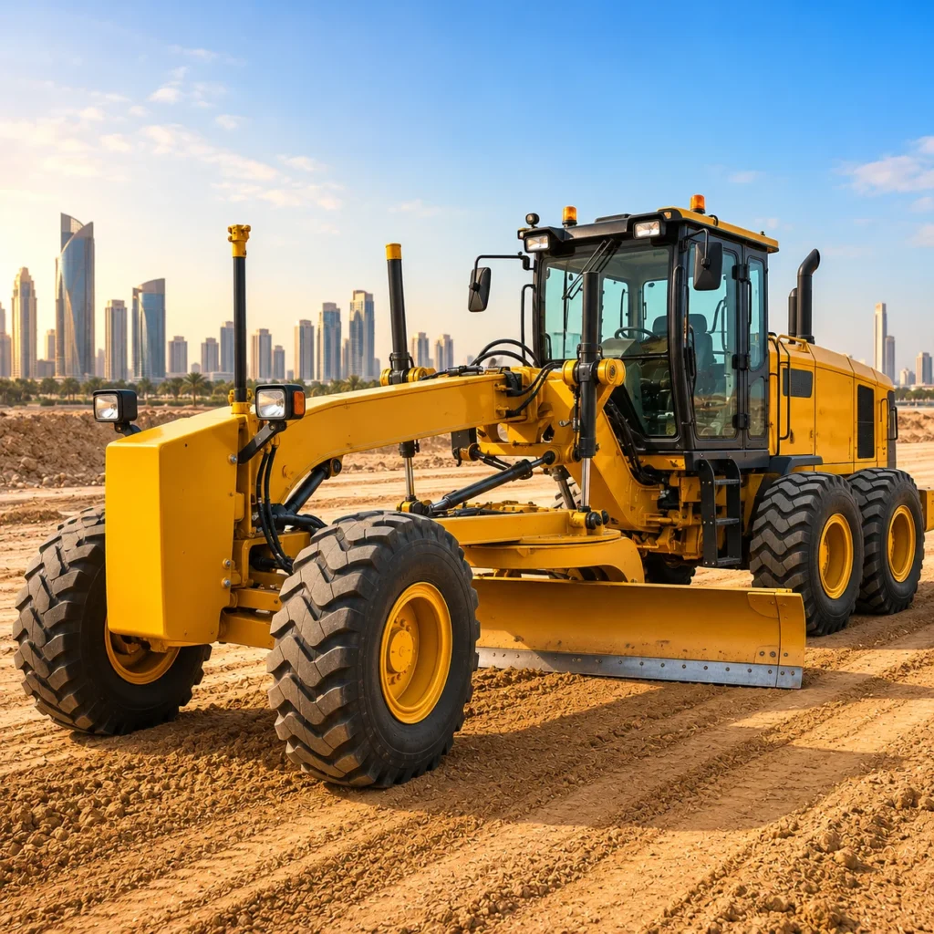 Motor grader equipment available for rental in UAE