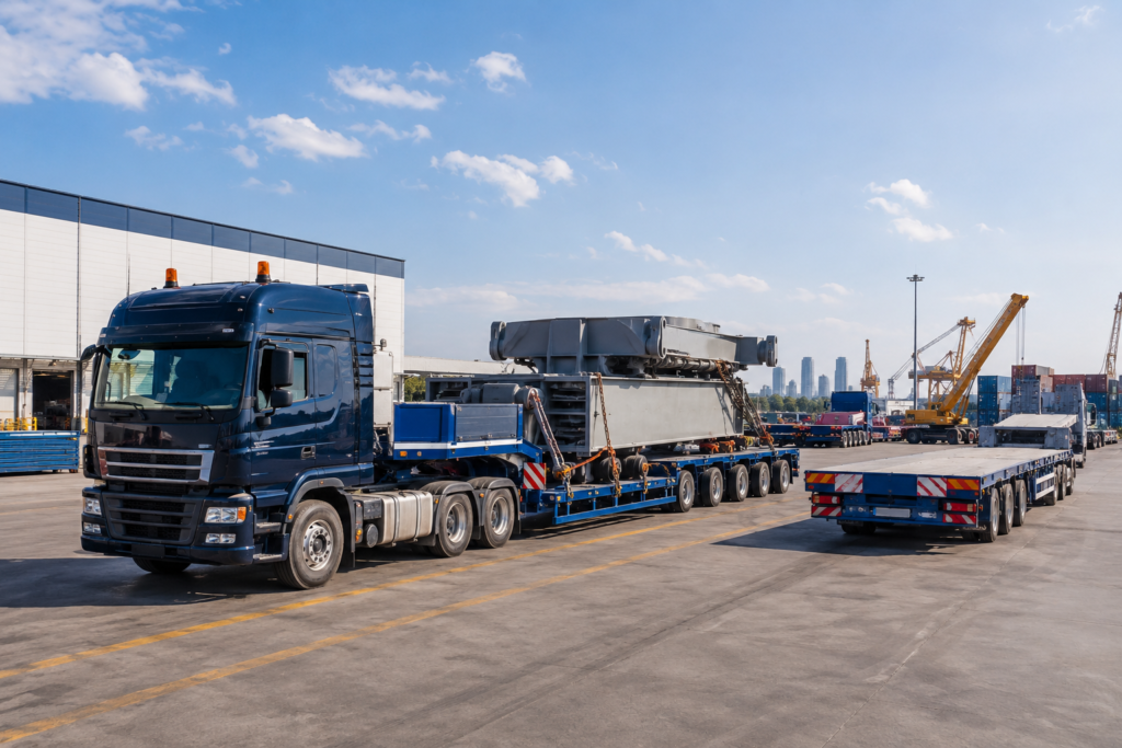 Specialized transport equipment for heavy cargo transportation in UAE