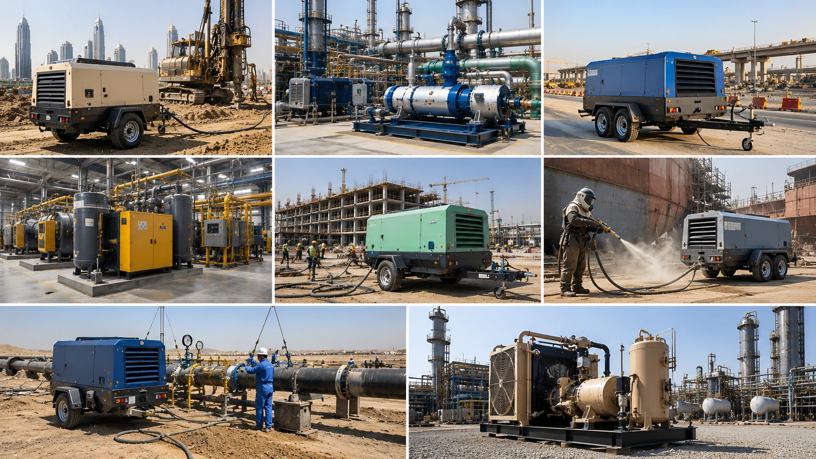 Air Compressor Rental for Construction and Industrial Applications in UAE