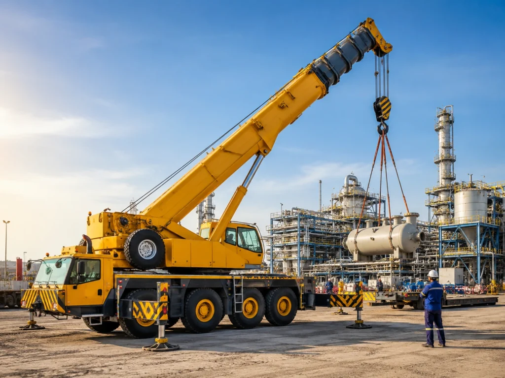 Crane rental equipment for oil and gas projects in UAE