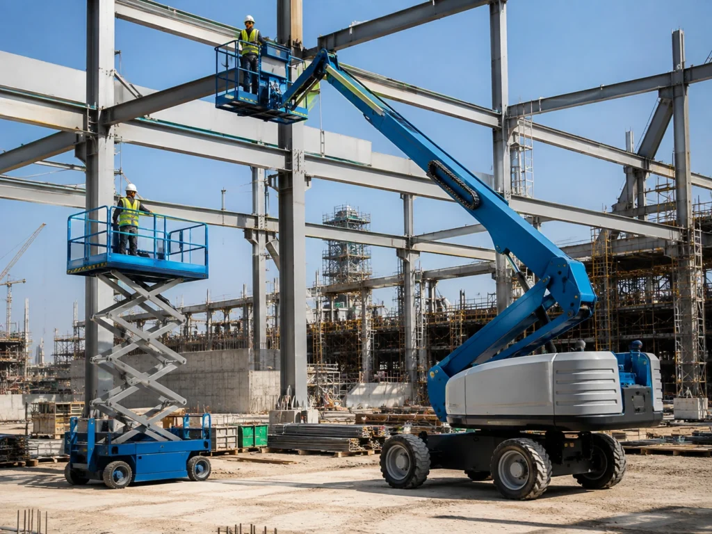 Boom and scissor lifts available for rental in the UAE