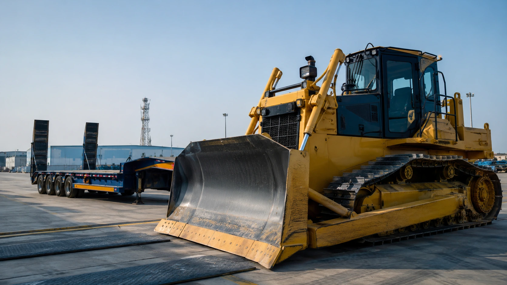Bulldozer rental equipment prepared for project deployment in UAE