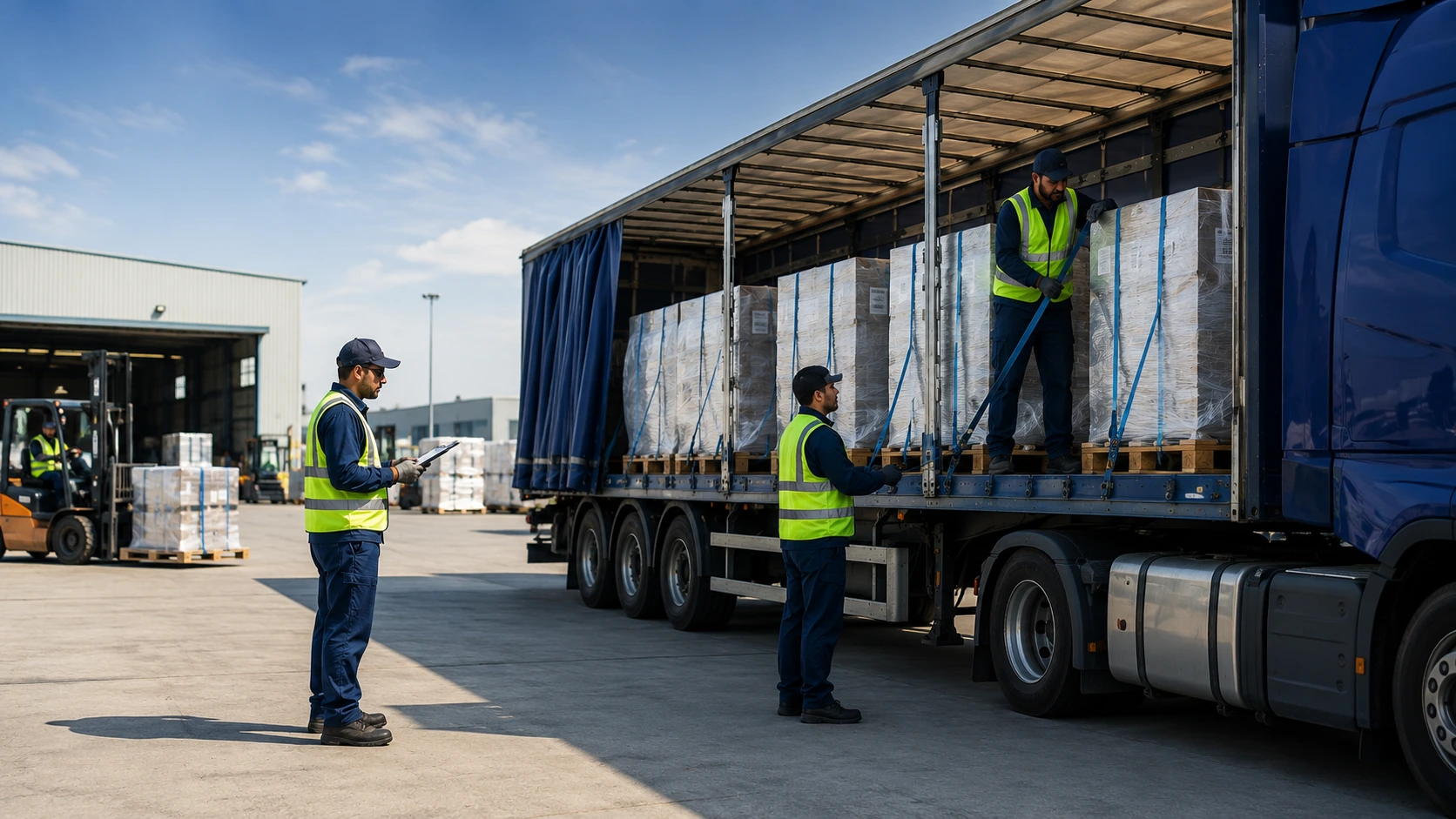 Emergency delivery logistics team preparing urgent cargo for transport in UAE