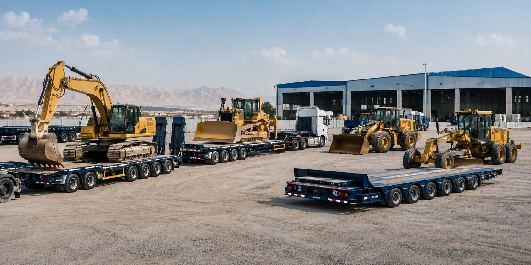 Heavy machinery prepared for transport across the UAE