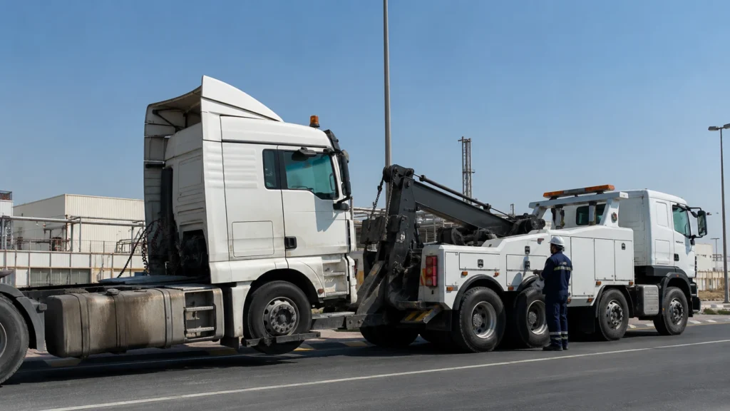 Heavy truck recovery services in the UAE