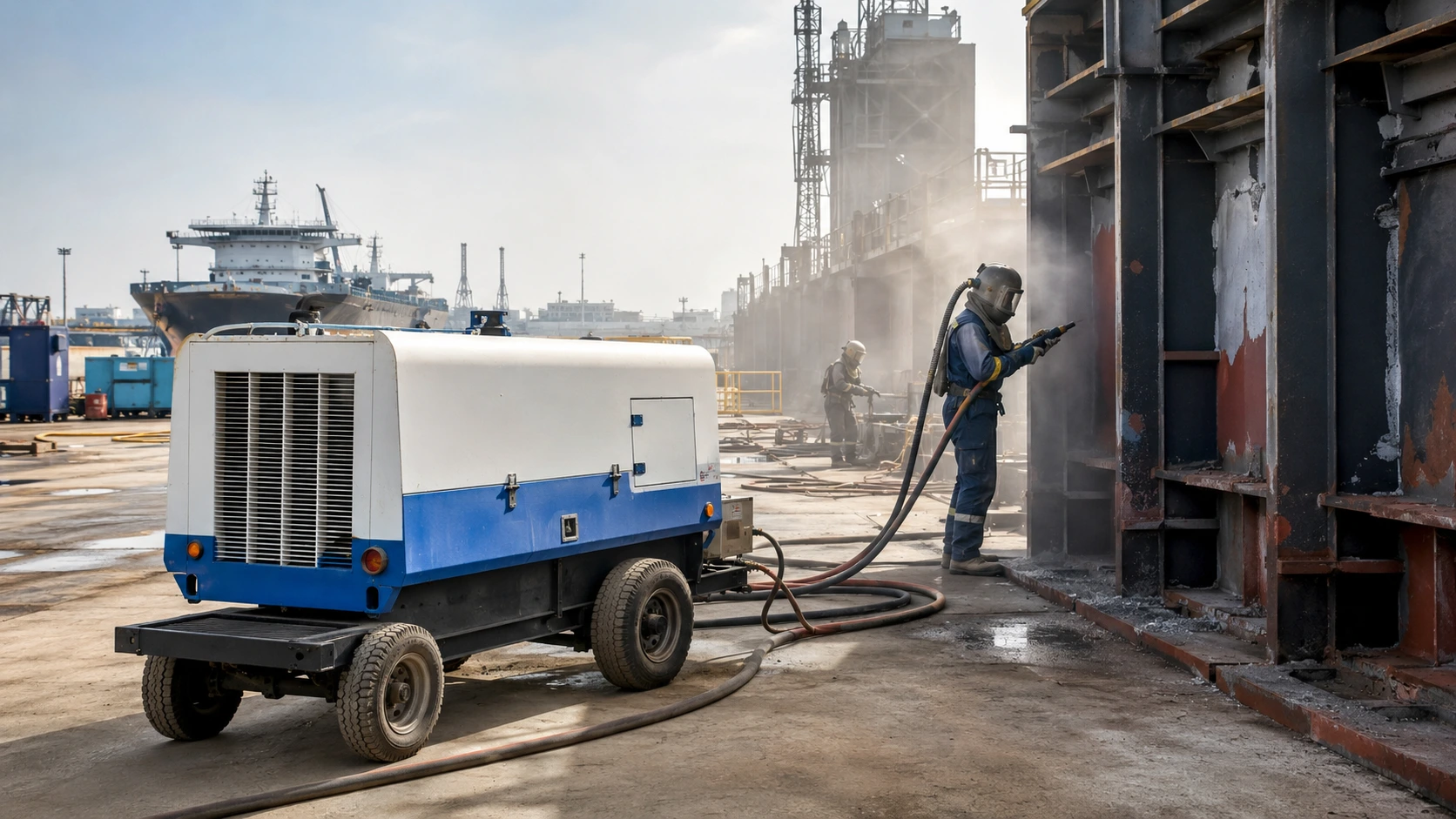 Sandblasting air compressor rental UAE